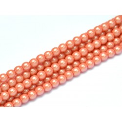 Perle Cerate in Vetro 4 mm Pearl Shell Orange Sherbet - 50 Pz