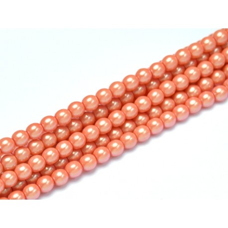 Perle Cerate in Vetro 4 mm Pearl Shell Orange Sherbet - 50 Pz