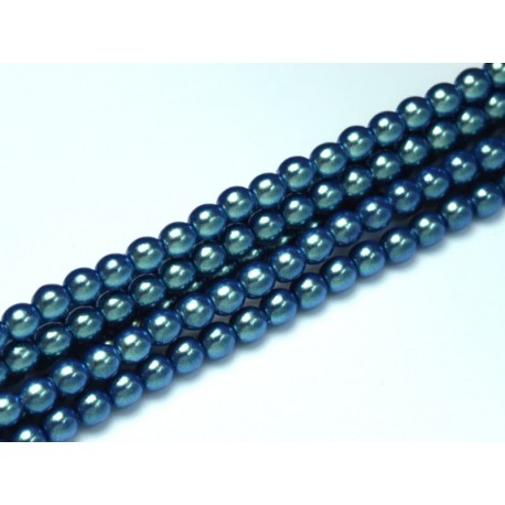 Perle Cerate in Vetro 4 mm Pearl Shell Dusk Blue - 50 Pz