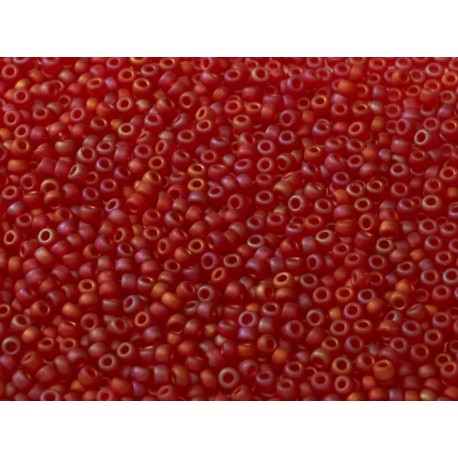 Rocailles Miyuki 8/0 Mat Tr. Red Orange AB - 10 g - cod. 0140FR