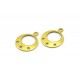 Base Orecchino/Connettore/Charm Cerchio con 3 Fori 16 x 13 mm in Ottone - 2 pz