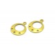 Brass Circle Earring Finding/ Link/Charm with 3 Holes 16 x 13 mm - 2 pcs