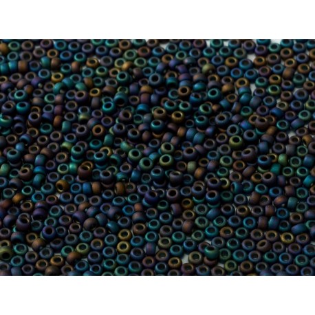 Rocailles Miyuki 8/0 Mat Black AB - 10 g - cod. 0401FR