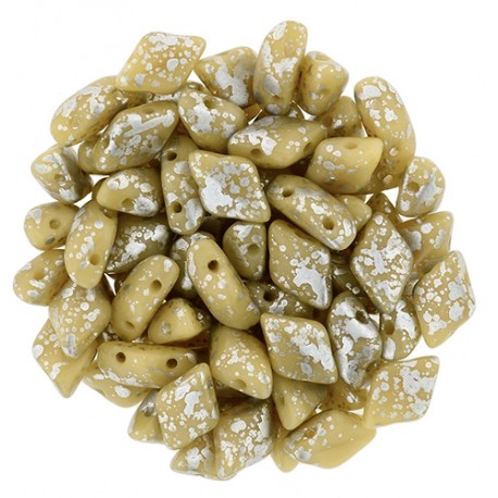 GemDuo 8 x 5 mm Silver Splash Opaque Ivory - 5 g