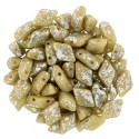 GemDuo 8 x 5 mm Silver Splash Opaque Ivory - 5 g
