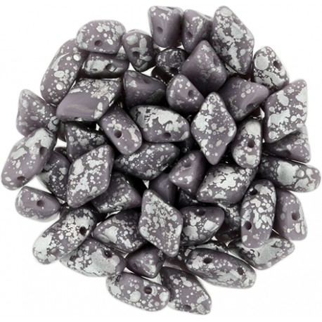 GemDuo 8 x 5 mm Silver Splash Opaque Amethyst - 5 g