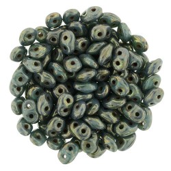Superduo 2,5x5 mm Turquoise Bronze Picasso - 10 g