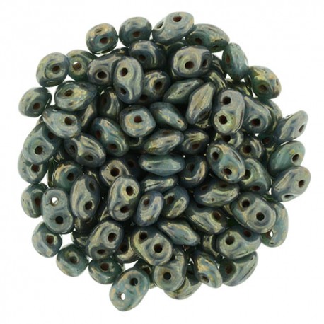 Superduo 2,5x5 mm Turquoise Bronze Picasso - 10 g
