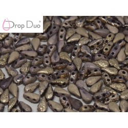 DropDuo 3 x 6 mm Crystal Etched Capri Gold Full - 40 Pz