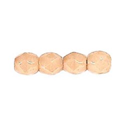 Fire Polished Faceted Round Beads 3 mm Luster Opaque Champagne - 50 pcs