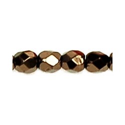 Fire Polished Faceted Round Beads 3 mm Metallic Bronze - 50 pcs