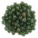 Fire Polished Faceted Round Beads 3 mm Opaque Turquoise Bronze Picasso - 50 pcs