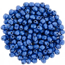 Fire Polished Faceted Round Beads 4 mm Color Trends Saturated Metallic Marina - 50 pcs
