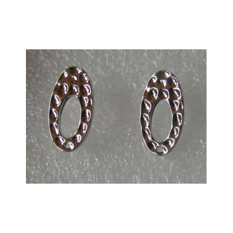 Perno Ovale Forato Burattato 18x10 mm Colore Argento - 2 pz