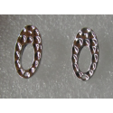Perno Ovale Forato Burattato 18x10 mm Colore Argento - 2 pz