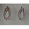 Perno Ovale Forato Burattato 18x10 mm Colore Argento - 2 pz