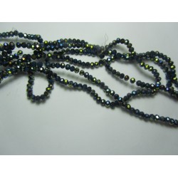 Rondelle Sfaccettate in Vetro 3 x 2 mm Cadet Blue 1/2 AB - 1 Filo da circa 38 cm