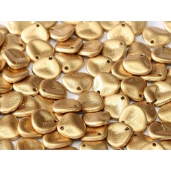 Rose Petals 8x7 mm Matte Metallic Gold - 40 pcs