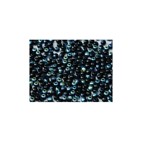 Perle Tonde in Vetro di Boemia 2 mm Jet AB - 50 Pz
