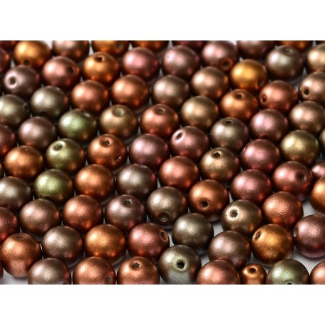 Perle Tonde in Vetro di Boemia 3 mm Purple Iris Gold - 50 Pz