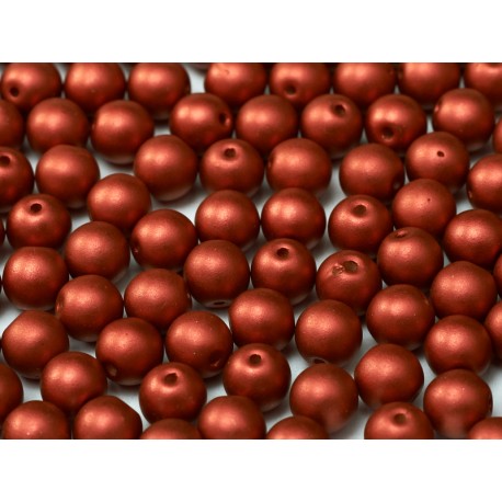 Perle Tonde in Vetro di Boemia 3 mm Lava Red - 50 Pz