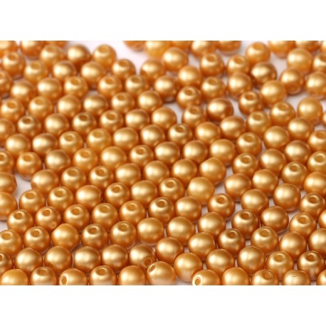 Perle Tonde in Vetro di Boemia 3 mm Pastel Amber - 5 0 Pz