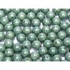 Perle Tonde in Vetro di Boemia 8 mm Chalk White Teal Luster - 20 Pz