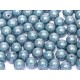 Perle Tonde in Vetro di Boemia 8 mm Chalk White Baby Blue Luster - 20 Pz