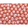 Perle Tonde in Vetro di Boemia 8 mm Chalk White Red Luster - 20 Pz