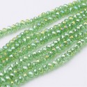 Rondelle Sfaccettate in Vetro 4x3 mm Green AB - 1 Filo da circa 40 cm