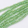 Rondelle Sfaccettate in Vetro 4x3 mm Light Green AB - 1 Filo da circa 40 cm
