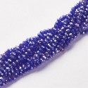 Rondelle Sfaccettate in Vetro 4x3 mm Blue AB - 1 Filo da circa 40 cm
