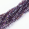 Rondelle Sfaccettate in Vetro 4x3 mm Purple AB - 1 Filo da circa 40 cm