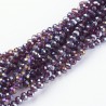 Rondelle Sfaccettate in Vetro 4x3 mm Purple AB - 1 Filo da circa 40 cm