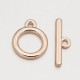 Chiusura T-Bar Tonda Liscia 18x15x2 mm, Color Rose Gold lunga durata - 1 pz