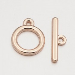 Chiusura T-Bar Tonda Liscia 18x15x2 mm, Color Rose Gold lunga durata - 1 pz