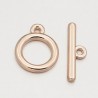 Chiusura T-Bar Tonda Liscia 18x15x2 mm, Color Rose Gold lunga durata - 1 pz