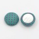Cabochon Rivestito in Tessuto, Base Alluminio, Tondo 12,5 mm Verde/Fucsia - 2 pz