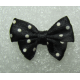 Fiocchetto in Tessuto 24x17-18 mm nero pois bianchi- 2 pz