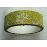 Stickers Adesivi con Glitters 14,5 mm Stelle Oro - 1 Rotolo da circa 3 m