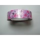 Nastro Adesivo Soggetti Floreali 15 mm Fiori Bianchi/Fucsia Sfondo Rosa - 1 Rotolo da circa 5 m