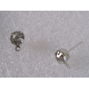 Perno Con Strass 6 mm Color Crystal/Rodio - 2 pz