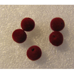 Perle Tonde rivestite in Tessuto tipo Velluto 8 mm Bordeaux - 10 pz