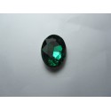 Cabochon Ovale Sfaccettato in Vetro 18 x 25 mm Emerald - 1 pz