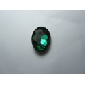Oval Faceted Glass Cabochon 18 x 25 mm Emerald - 1 pc