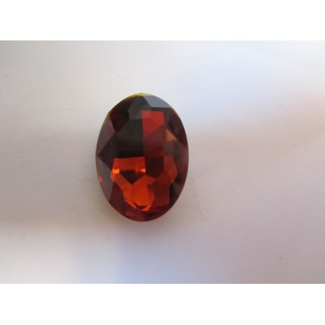 Oval Faceted Glass Cabochon 18 x 25 mm Cognac - 1 pc