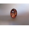Oval Faceted Glass Cabochon 18 x 25 mm Peach - 1 pc