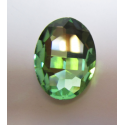 Oval Faceted Glass Cabochon 18 x 25 mm Peridot - 1 pc