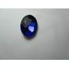 Oval Faceted Glass Cabochon 18 x 25 mm Cobalt - 1 pc