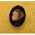 Oval Faceted Glass Cabochon 18 x 25 mm Dark Amethyst Purple - 1 pc